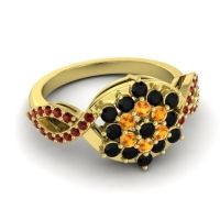 Simple Floral Pave Vikasati Ring