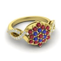 Simple Floral Pave Vikasati Ring