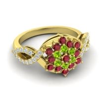 Simple Floral Pave Vikasati Ring