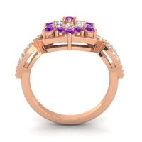 Simple Floral Pave Vikasati Ring