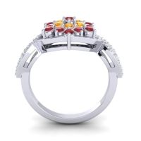 Simple Floral Pave Vikasati Ring