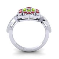 Simple Floral Pave Vikasati Ring