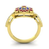 Simple Floral Pave Vikasati Ring