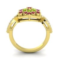 Simple Floral Pave Vikasati Ring