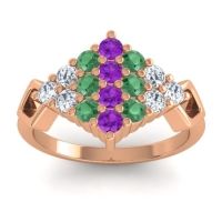 Simple Pave Art Deco Hira Ring