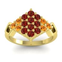 Garnet Fashion Ring In 18k Yellow Gold With Citrine – Hira Simple Ring