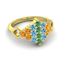 Simple Pave Art Deco Hira Ring