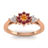 Simple Floral Pave Zepala Ring