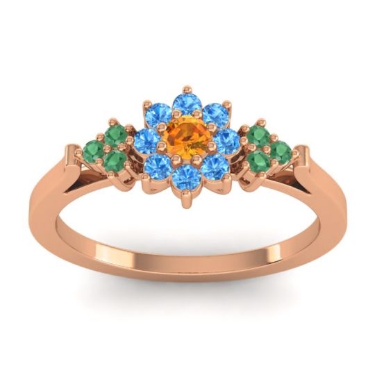 Simple Floral Pave Zepala Ring