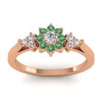 Lab Diamond Fashion Ring In 18K Rose Gold With Emerald – Zepala Simple Ring