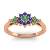 Emerald Fashion Ring In 18K Rose Gold With Blue Sapphire – Zepala Simple Ring