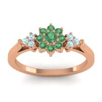 Emerald Fashion Ring In 18K Rose Gold With Aquamarine – Zepala Simple Ring