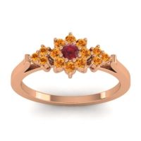 Simple Floral Pave Zepala Ring