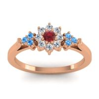 Simple Floral Pave Zepala Ring