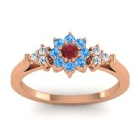 Simple Floral Pave Zepala Ring