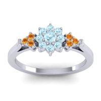 Aquamarine Fashion Ring In Palladium With Citrine – Zepala Simple Ring