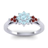 Aquamarine Fashion Ring In Palladium With Garnet – Zepala Simple Ring
