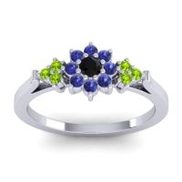 Black Onyx Fashion Ring In Palladium With Blue Sapphire And Peridot – Zepala Simple Ring