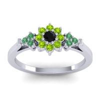 Black Onyx Fashion Ring In Platinum With Peridot And Emerald – Zepala Simple Ring