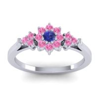 Blue Sapphire Fashion Ring In Palladium With Pink Tourmaline – Zepala Simple Ring