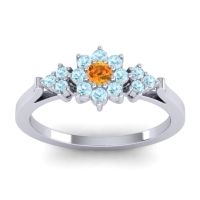 Citrine Fashion Ring In Palladium With Aquamarine – Zepala Simple Ring