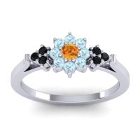 Citrine Fashion Ring In Palladium With Aquamarine And Black Onyx – Zepala Simple Ring