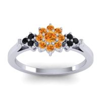 Citrine Fashion Ring In Palladium With Black Onyx – Zepala Simple Ring