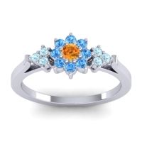 Simple Floral Pave Zepala Ring