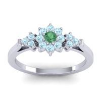 Emerald Fashion Ring In Platinum With Aquamarine – Zepala Simple Ring