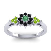 Emerald Fashion Ring In Palladium With Black Onyx And Peridot – Zepala Simple Ring