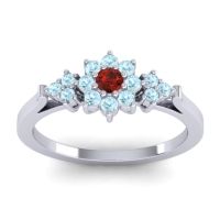 Garnet Fashion Ring In Palladium With Aquamarine – Zepala Simple Ring