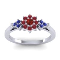 Garnet Fashion Ring In Palladium With Ruby And Blue Sapphire – Zepala Simple Ring