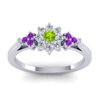 Simple Floral Pave Zepala Ring