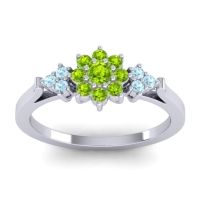 Peridot Fashion Ring In Palladium With Aquamarine – Zepala Simple Ring