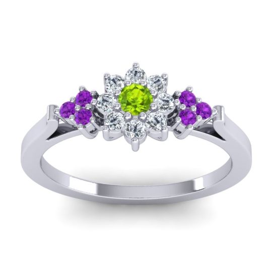 Simple Floral Pave Zepala Ring