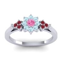 Pink Tourmaline Fashion Ring In Palladium With Aquamarine And Ruby – Zepala Simple Ring