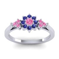 Pink Tourmaline Fashion Ring In Palladium With Blue Sapphire – Zepala Simple Ring