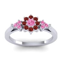 Pink Tourmaline Fashion Ring In Palladium With Garnet – Zepala Simple Ring
