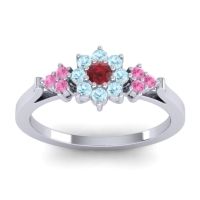 Ruby Fashion Ring In Palladium With Aquamarine And Pink Tourmaline – Zepala Simple Ring