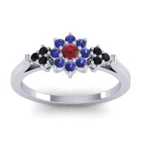 Ruby Fashion Ring In Platinum With Blue Sapphire And Black Onyx – Zepala Simple Ring