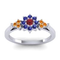 Ruby Fashion Ring In Palladium With Blue Sapphire And Citrine – Zepala Simple Ring