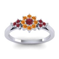 Simple Floral Pave Zepala Ring