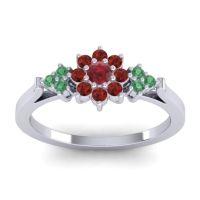 Ruby Fashion Ring In Palladium With Garnet And Emerald – Zepala Simple Ring