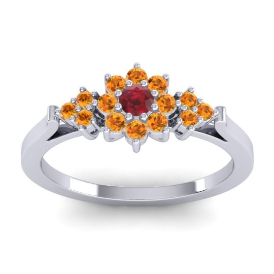 Simple Floral Pave Zepala Ring