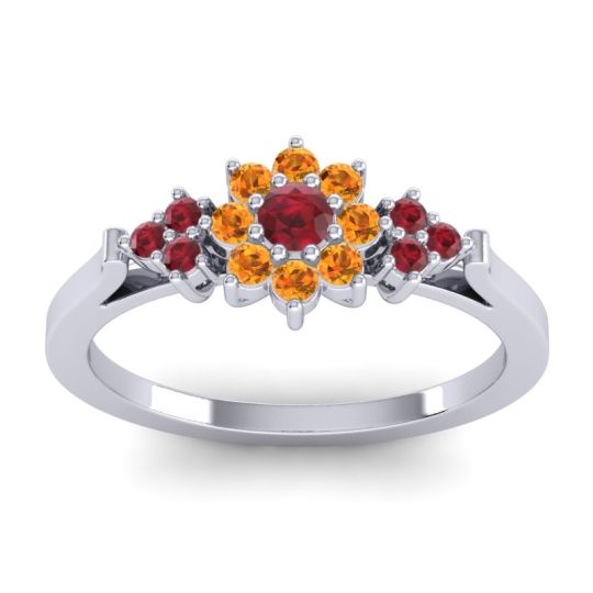 Simple Floral Pave Zepala Ring