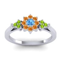 Simple Floral Pave Zepala Ring