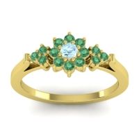 Aquamarine Fashion Ring In 18k Yellow Gold With Emerald – Zepala Simple Ring