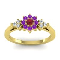 Simple Floral Pave Zepala Ring