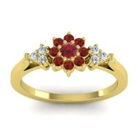 Simple Floral Pave Zepala Ring