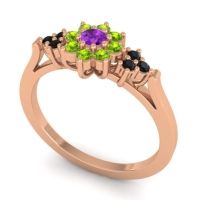Simple Floral Pave Zepala Ring